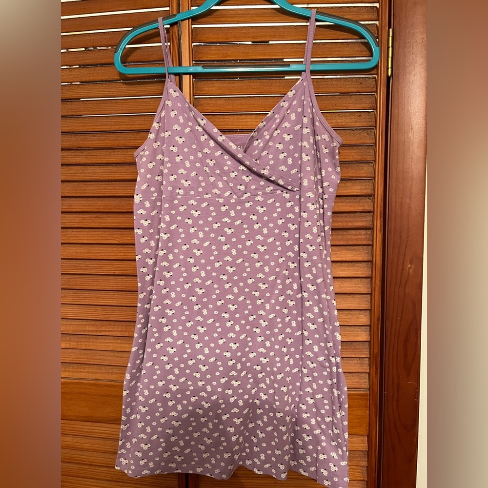 Purple mini skater dress